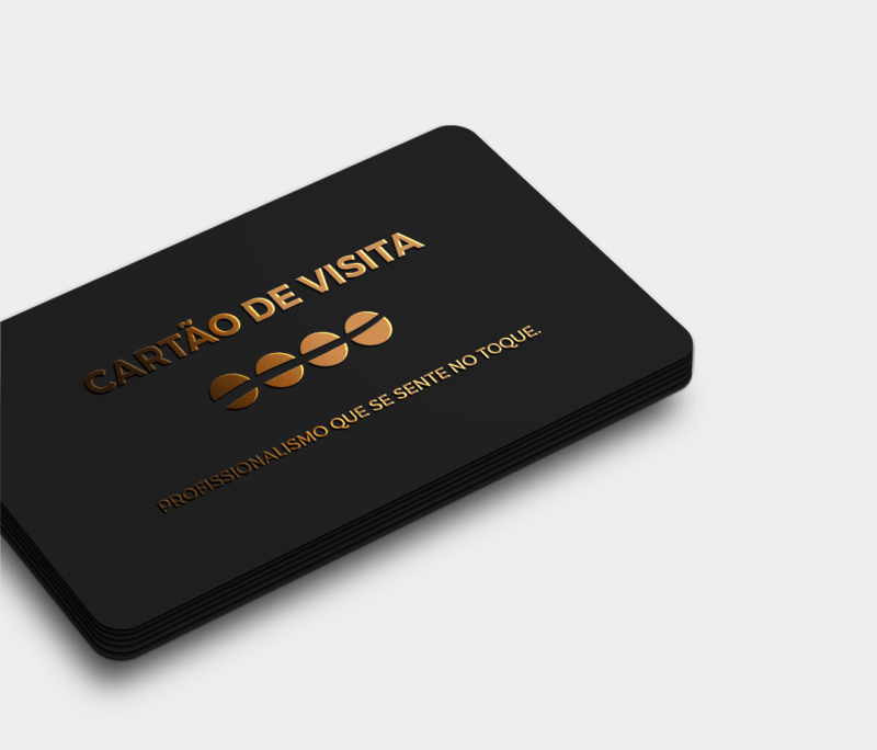 cartão visita efeito metálico 3D premium, ouro ou prata