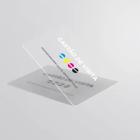 cartão PVC transparente moderno e durável