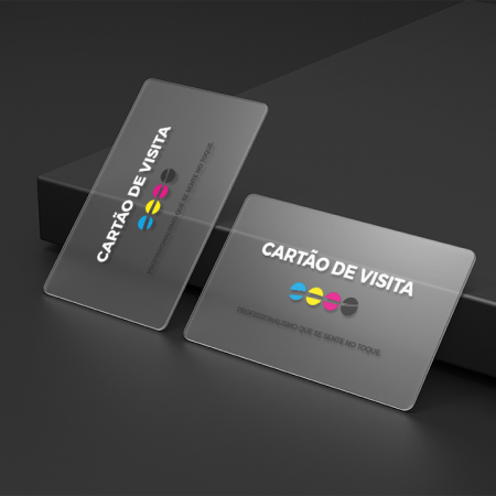 cartão PVC fosco resistente, durável e personalizado