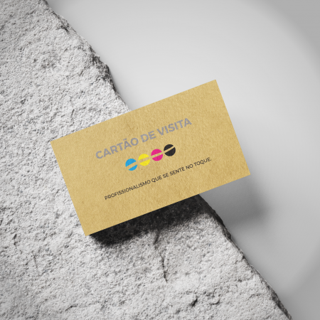 detalhe textura cartões kraft 350g com impressão colorida