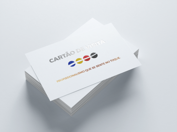 cartão hot stamping ouro ou prata branco