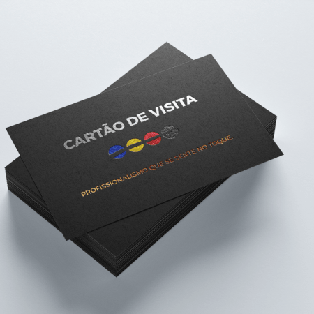 cartão de visita premium com hot stamping ouro/prata