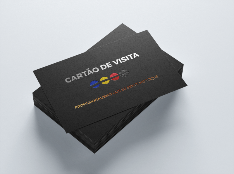 cartão de visita premium com hot stamping ouro/prata